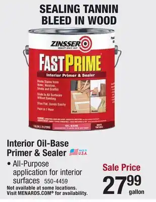 Menards Zinsser FastPrime Interior Oil-Base Primer & Sealer - 1 gal offer