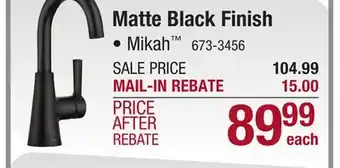 Menards Moen Mikah One-Handle High Arc Matte Black Bathroom Faucet offer