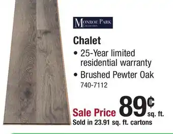 Menards Monroe Park Chalet Brushed Pewter Oak 8-1/33 x 47-16/25 Laminate Flooring (23.91 sq.ft/ctn) offer