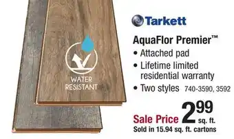 Menards Tarkett AquaFlor Premier Harvest Pecan 8-1/32 x 47-5/8 Attached Pad Laminate Flooring (15.94 sq.ft/ctn) offer