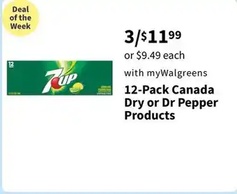 Walgreens 12-Pack Canada Dry or Dr Pepper Products offer