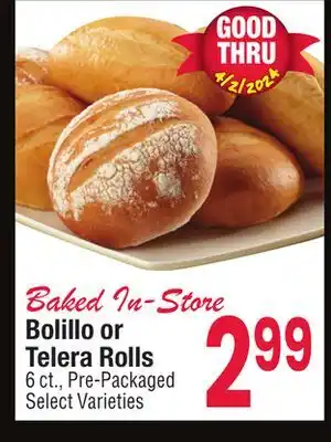 Jewel-Osco Bolillo or Telera Rolls offer