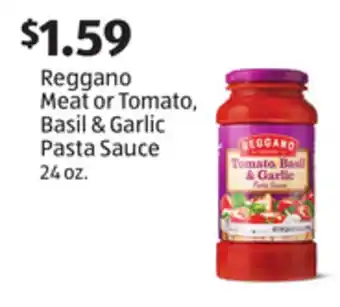Aldi Reggano Meat or Tomato, Basil & Garlic Pasta Sauce offer