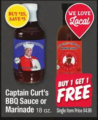 Jewel-Osco Captain Curt's BBQ Sauce or Marinade offer