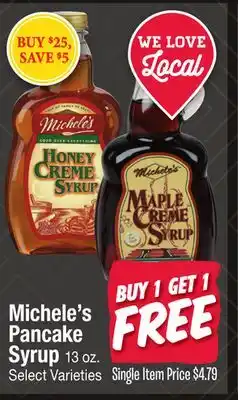 Jewel-Osco Michele's Pancake Syrup offer