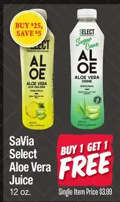 Jewel-Osco SaVia Select Aloe Vera Juice offer