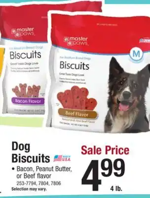 Menards Master Paws Bacon Flavored Dog Biscuits for Medium Breed Dogs - 4 lb offer