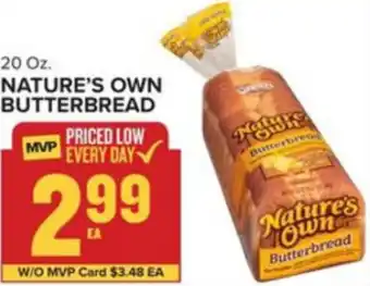 Food Lion Nature's Own Butterbread 20 oz offer