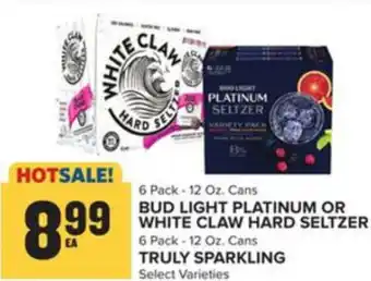 Food Lion Bud Light Platinum Or White Claw Hard Seltzer Or Truly Sparkling offer