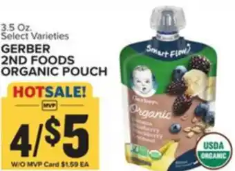 Food Lion Gerber 2nd Foods Organic Pouch 3.5 oz offer