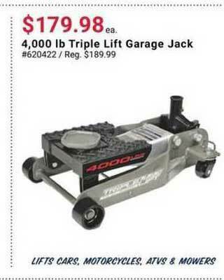 Pep Boys 4,000 Lb Triple Lift Garage Jack offer