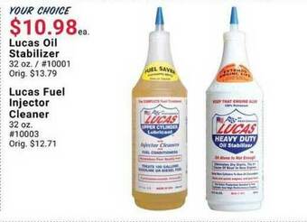 Pep Boys Lucas Oil Stabilizer Lucas Fuel Injector Cleaner offer