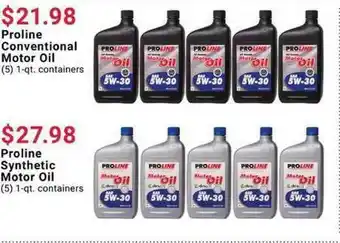 Pep Boys Proline Conventional Motor Oil Proline Synthetic Motor Oil offer