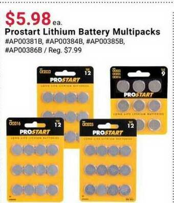 Pep Boys Prostart Lithium Battery Multipacks offer