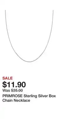 Kohl's PRIMROSE Sterling Silver Box Chain Necklace offer