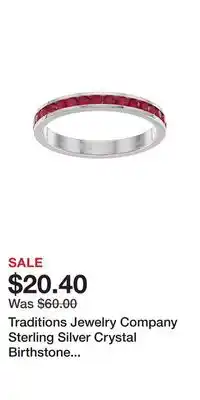 Kohl's Traditions Jewelry Company Sterling Silver Crystal Birthstone Eternity Ring offer
