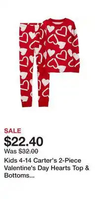 Kohl's Kids 4-14 Carter's 2-Piece Valentine's Day Hearts Top & Bottoms Pajama Set offer