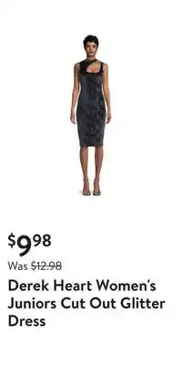 Walmart Derek Heart Women's Juniors Cut Out Glitter Dress offer