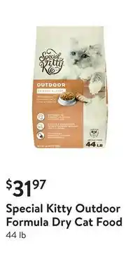 Walmart Special Kitty Outdoor Formula Dry Cat Food offer