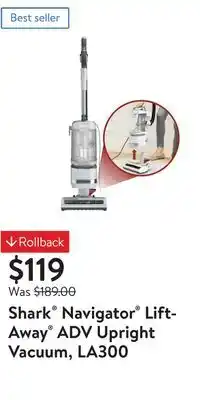Walmart Shark Navigator Lift-Away ADV Upright Vacuum, LA300 offer