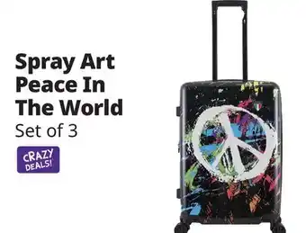 Ocean State Job Lot TUCCI Italy Spray Art Peace In The World 3-Piece Set (20, 24, 28) Luggage Set offer
