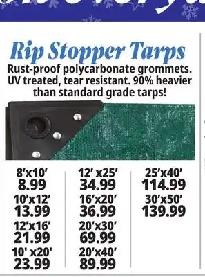 Ocean State Job Lot Rip Stop Tarps offer