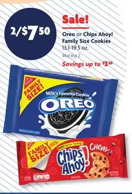 Family Dollar Oreo or Chips Ahoy! Family Size Cookies offer