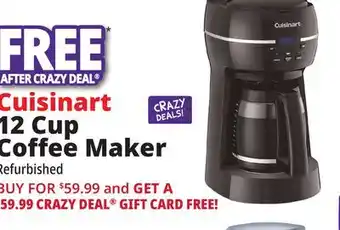 Ocean State Job Lot Cuisinart 12 Cup Coffee Maker offer
