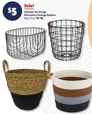 Family Dollar Interiors by Design Decorative Storage Baskets offer