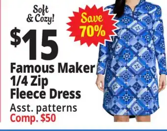 Ocean State Job Lot Famous Maker 1/4 Zip Fleece Dress offer