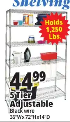 Ocean State Job Lot 5 Tier Adjustable Shelving offer