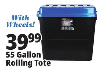 Ocean State Job Lot Gracious Living Premium Rolling Storage Tote with Lid, 55 gal offer