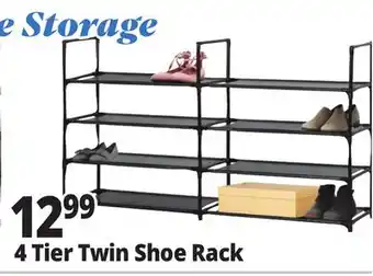 Ocean State Job Lot 4-Tier Double Shoe Rack offer