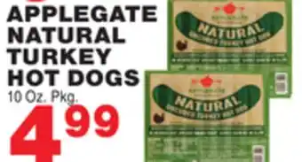 Bravo Supermarkets APPLEGATE NATURAL TURKEY HOT DOGS offer