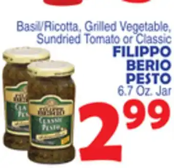 Bravo Supermarkets FILIPPO BERIO PESTO offer