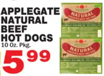 Bravo Supermarkets APPLEGATE NATURAL BEEF HOT DOGS offer