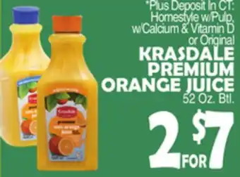 Bravo Supermarkets KRASDALE PREMIUM ORANGE JUICE offer