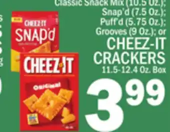 C Town CHEEZ-IT CRACKERS 11.5-12.4 Oz. Box offer