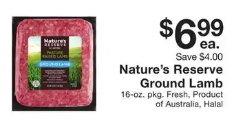 Fairway Store Market Nature's Reserve Ground Lamb offer
