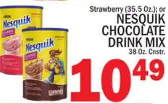 C Town NESQUIK CHOCOLATE DRINK MIX 38 Oz. Cnstr offer