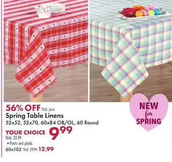 Boscov's Spring Table Linens offer