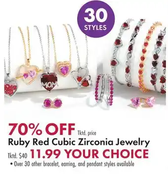 Boscov's Ruby Red Cubic Zirconia Jewelry offer