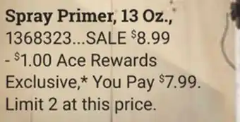 Ace Hardware Spray Primer 13 Oz offer