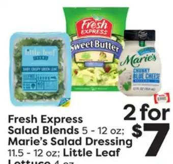 Weis Markets Fresh Express Salad Blends 5-12 oz Marie's Salad Dressing 11.5-12 oz Little Leaf Lettuce 4 oz offer