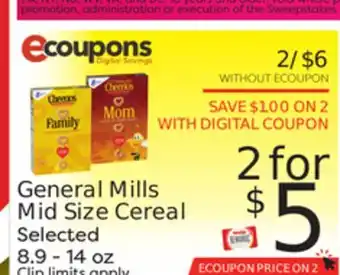 Weis Markets General Mills Mid Size Cereal offer