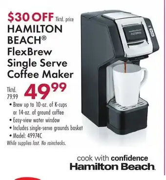 Boscov's HAMILTON BEACH FlexBrew Single Serve Coffee Maker offer