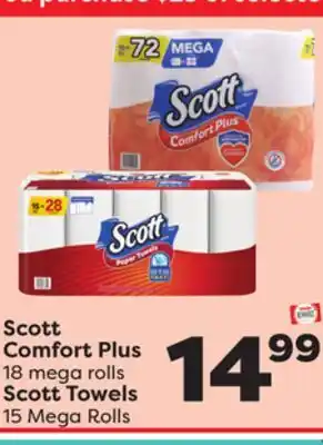 Weis Markets Scott Comfort Plus 18 mega rolls Scott Towels 15 Mega Rolls offer