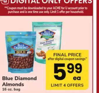 ACME Blue Diamond Almonds offer