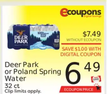 Weis Markets Deer Park or Poland Spring Water offer