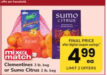 ACME Clementines 3 lb. bag or Sumo Citrus 2 lb. bag offer